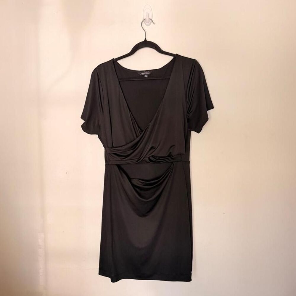 Y2K Speechless Black Draped Faux Wrap Mini Dress Size XXL